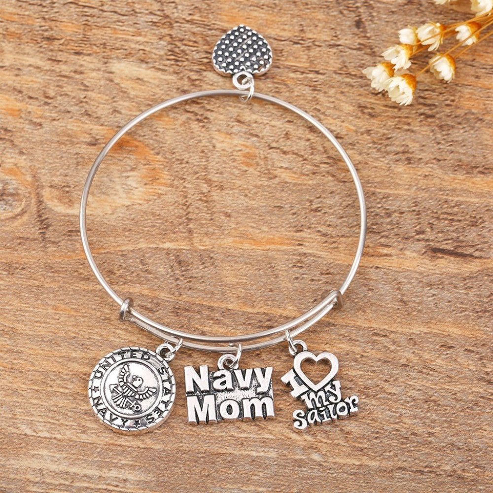 Navy Mom Bracelet